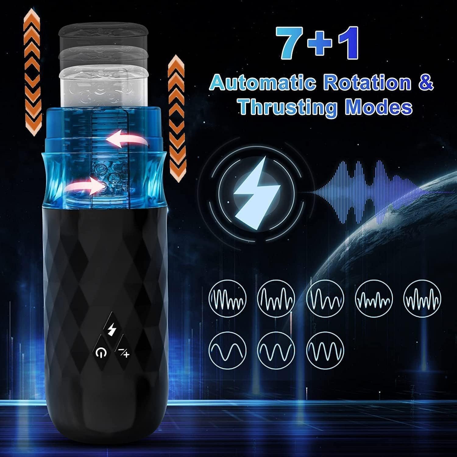 Auto-Stroking Masturbator – Thrusting/Rotating Male Toy with 8 Modes - image 8