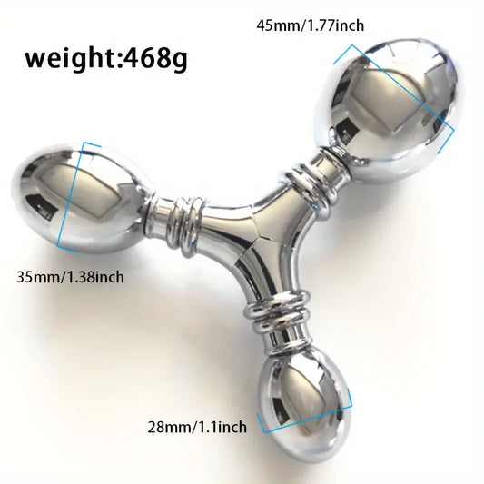 Tri-Ball G-Spot Anal Plug - Silver - image 0