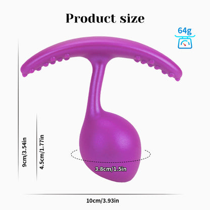 Realistic Stretch Anal Plug with Built-in Steel Balls and Stimulating Base - Purple - image 2