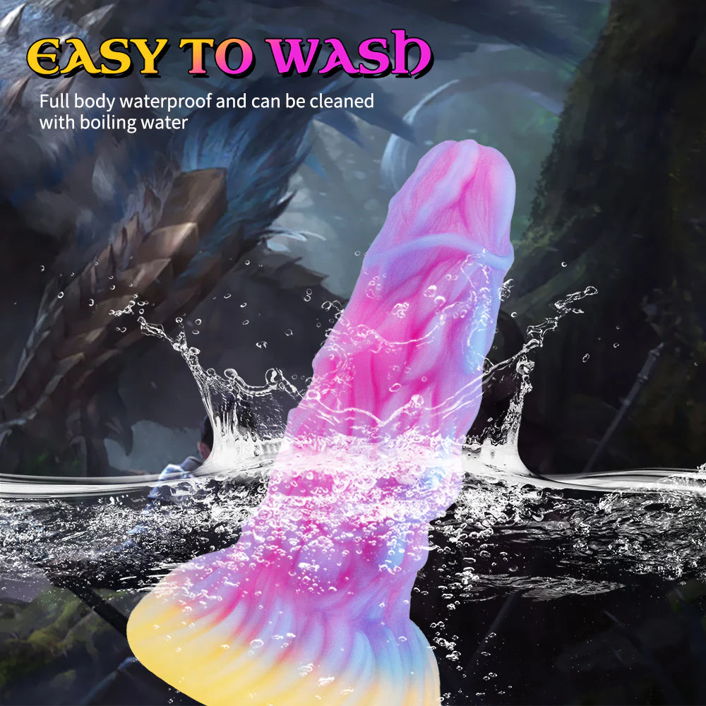 7.08'' Fantasy Monster Dildo with Multi-Texture Design & Glow-in-the-Dark Effect - image 4