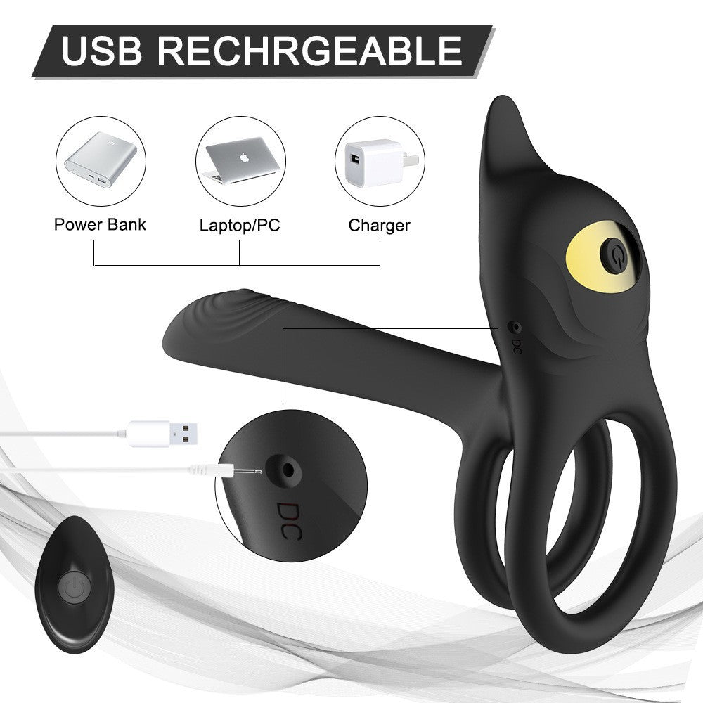 Vibrating Cock Ring Anal Plug G Spot Massager with Remote - image 2