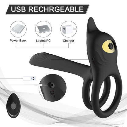 Vibrating Cock Ring Anal Plug G Spot Massager with Remote - image 2