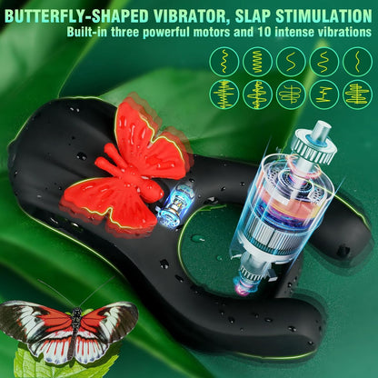 Butterfly 3-in-1 Vibrating Cock Ring Stimulator - image 2