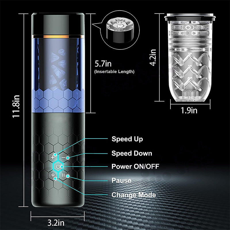 10 Thrusting Spinning Telescopic Rotating Masturbator Cup - image 1