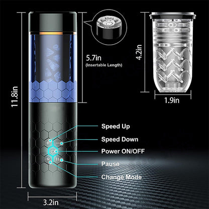 10 Thrusting Spinning Telescopic Rotating Masturbator Cup - image 1