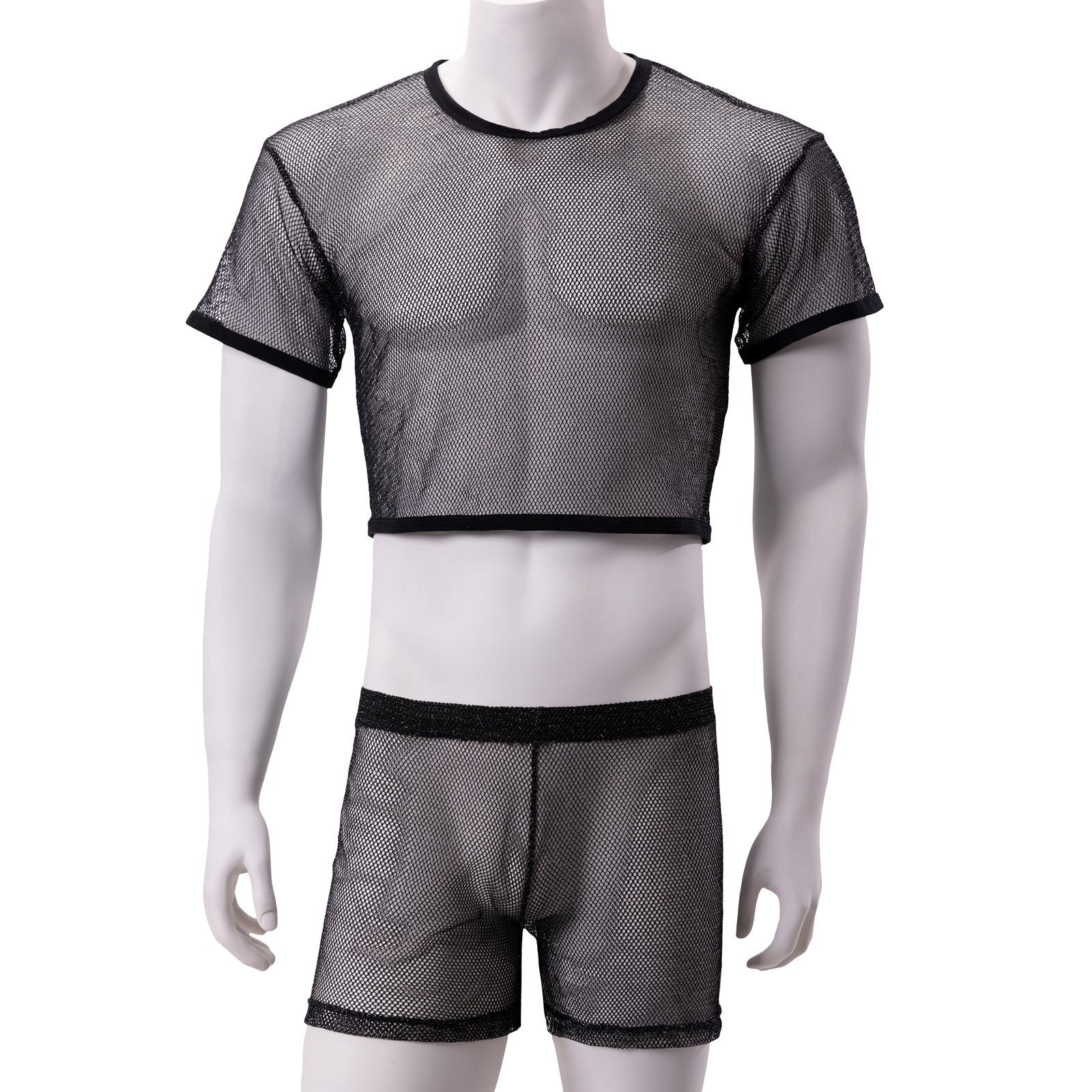 Metallic Mesh Crop Top Short Set - image 1