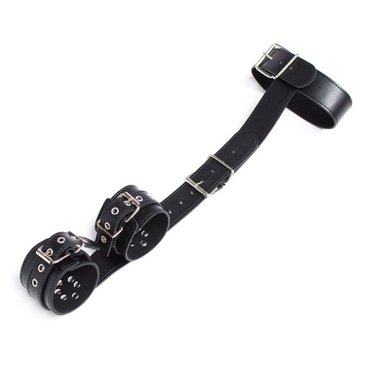 Back Arm Enslavement Restraint - ''Seal The Deal'' CBT BDSM Bondage - Black - image 1