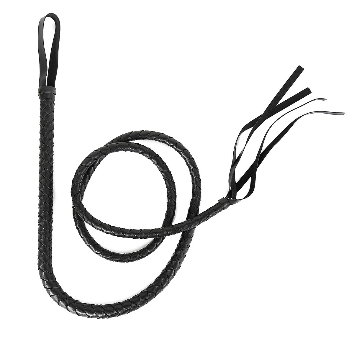 74.8 Inch Pu Leather Flogger Whip - Black - image 6