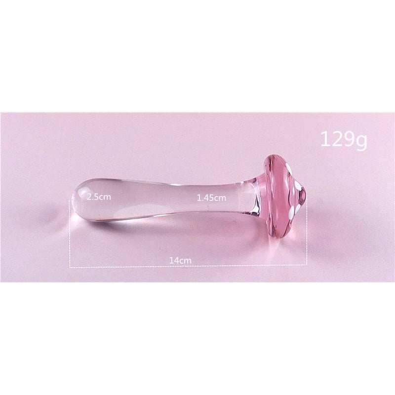 Clear Glass Anal Dildo with Pink Gem – Hypoallergenic & Smooth - image 6