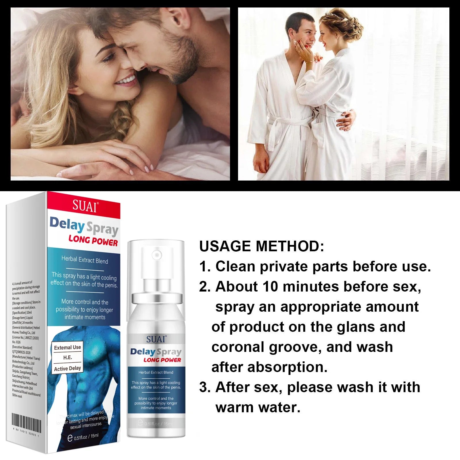 Delay Spray External Use Anti Premature Ejaculation Prolong 60 Minutes Lasting Sex - image 1