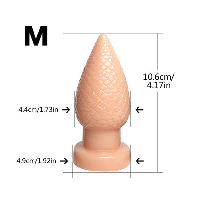 Textured Silicone Butt Plug  - Flesh Tone M - image 12