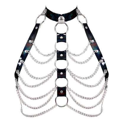 Laser-Cut Body Chain Harness - Black - image 1