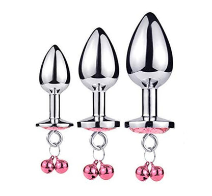 Princess Double Bells Butt Plug Set of 3 - Pink - image 4