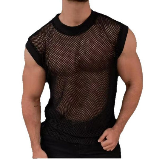 Men's Sleeveless Mesh Polyester Top - image 0