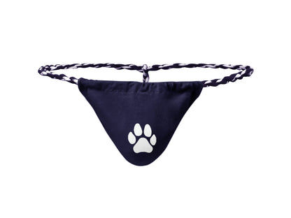 Men's Bear Paw Print Thong - Navy Blue - XXL - image 0