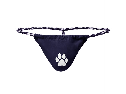 Men's Bear Paw Print Thong - Navy Blue - XXL - image 0