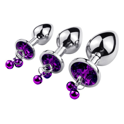 Princess Double Bells Butt Plug Set of 3 - Purple - image 3