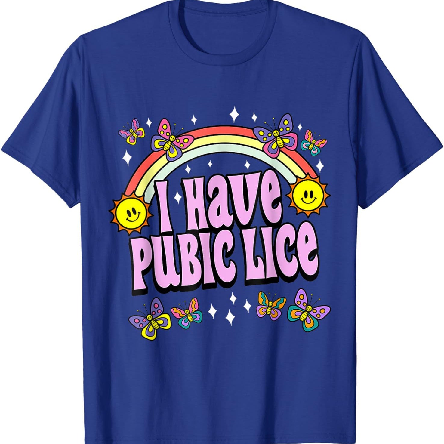 I Have Pubic Lice Retro Offensive Inappropriate Meme T-Shirt - Blue - XXXL - image 6