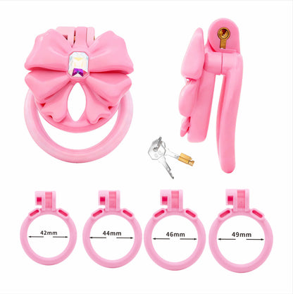 Crystal Butterfly Chastity Cage Set - Pink - image 3
