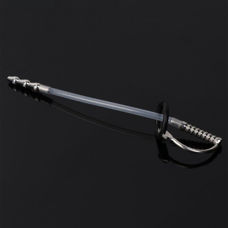 Urethral Sound with Silicone Catheter Tube  - Stainless steel & Silicone - image 1