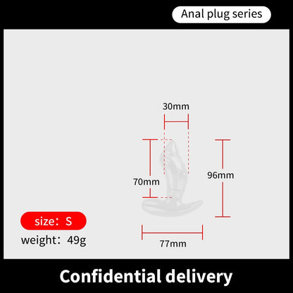 SharkTide TPE Anal Plug - Clear - S - image 5