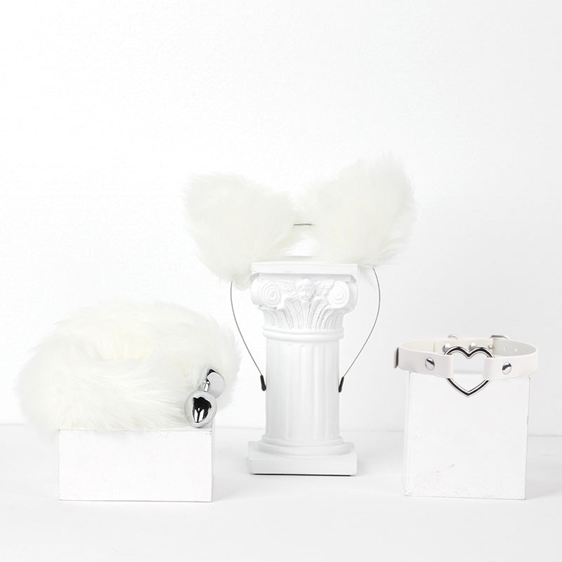 Three-piece Fox Tail Costume Set - White - image 1