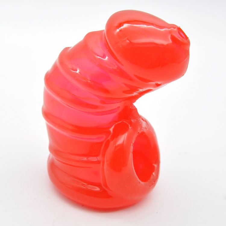 Silicone Sleeve Male Chastity Device - Red - image 0