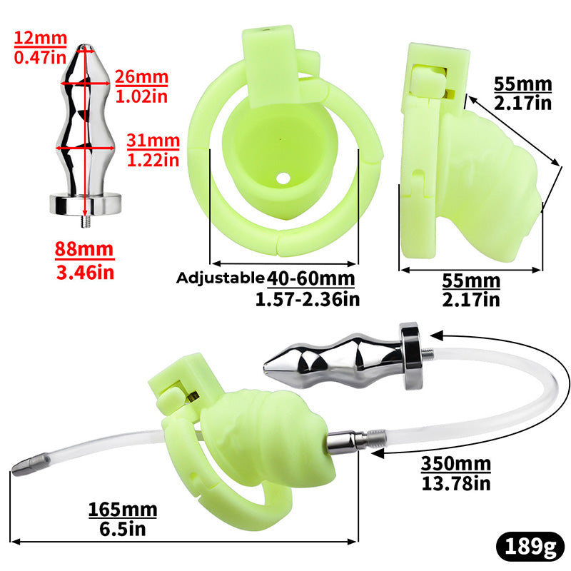 Adjustable Handcuff Resin Chastity Cage - M Cage + Catheter & Butt Plug -S - image 5