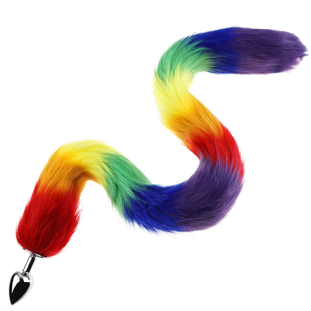 26.38'' Slim Fox Tail Butt Plug – 1.10'' - Multicolor - image 3
