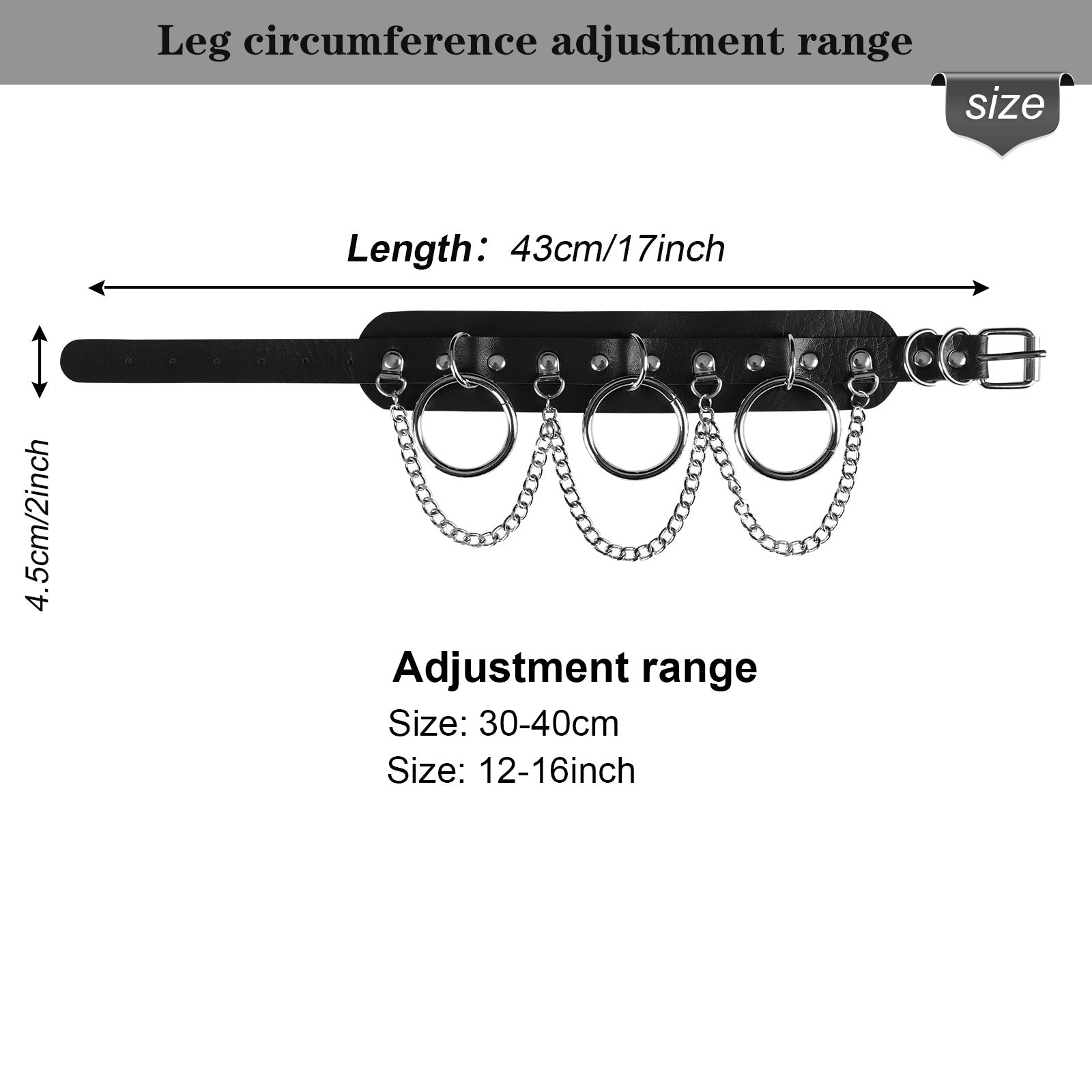 Unisex Punk PU Leather Choker Rock  - image 4