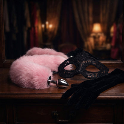 Pink Fox Tail Butt Plug • 18.1 Inch Tail - image 3