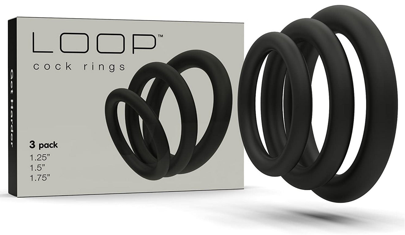 Silicone Cock Ring Set 3 Penis Rings - Black - image 3