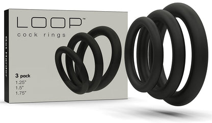 Silicone Cock Ring Set 3 Penis Rings - Black - image 3