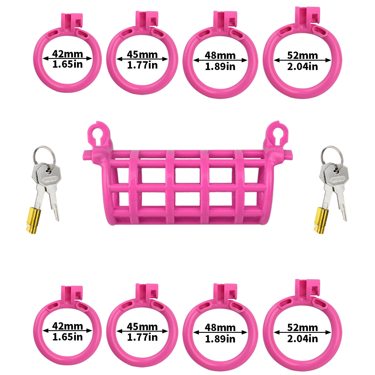 Dual Channel Chastity Cage - Pink - image 7