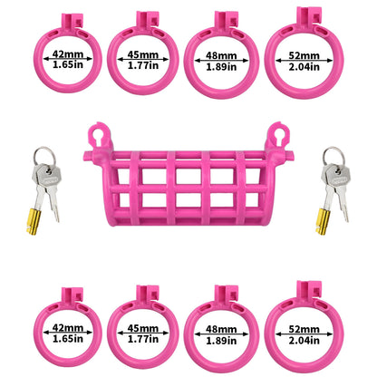 Dual Channel Chastity Cage - Pink - image 7