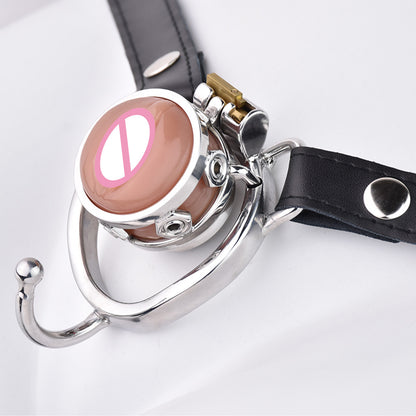 Sissy Chastity Cage With Virginal Pad - image 2
