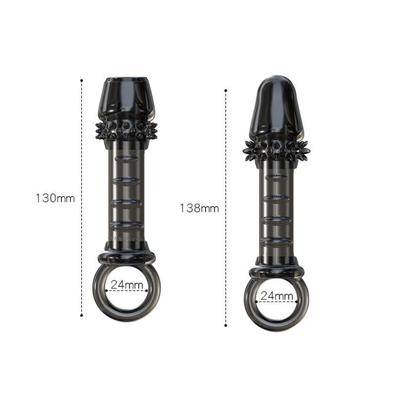 Reusable Silicone Cock Sleeve Dick Enlargement Delay Ejaculation Lasting Toys - image 2