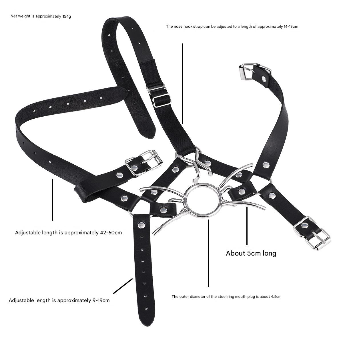Metal Spider Ring Gag With Head Slave Harness Nose Hook Flirting Mouth Gags - image 0