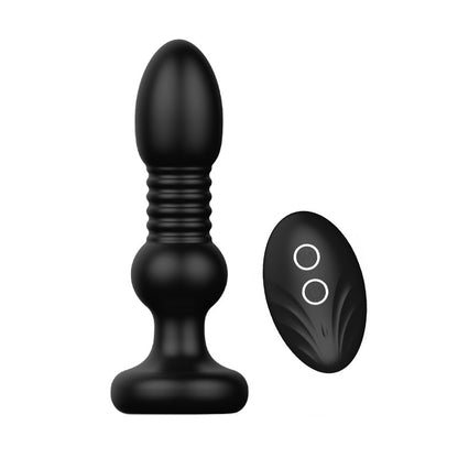 Thrusting Anal Plug G Spot Vibrator Prostate Massager - Black - image 0