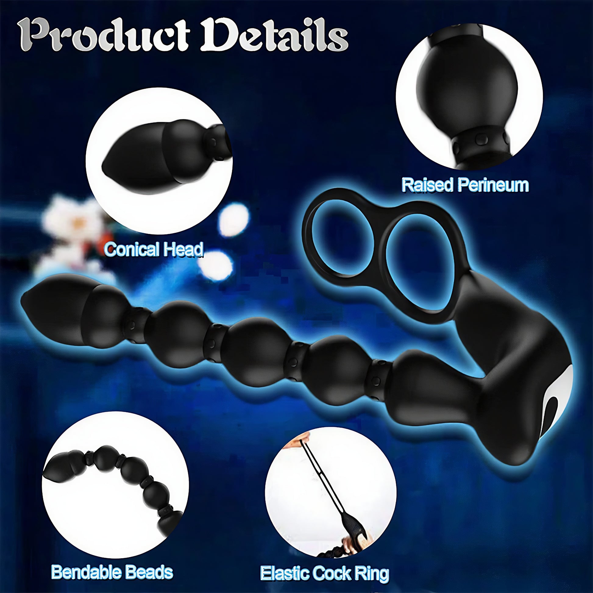 7.3'' Dual-Motor Prostate Massager with Remote Control & Flexible Anal Beads - image 3
