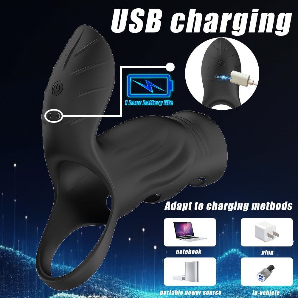 2 in 1 Silicone Vibrating Penis Sleeve Enhances Girth - image 3