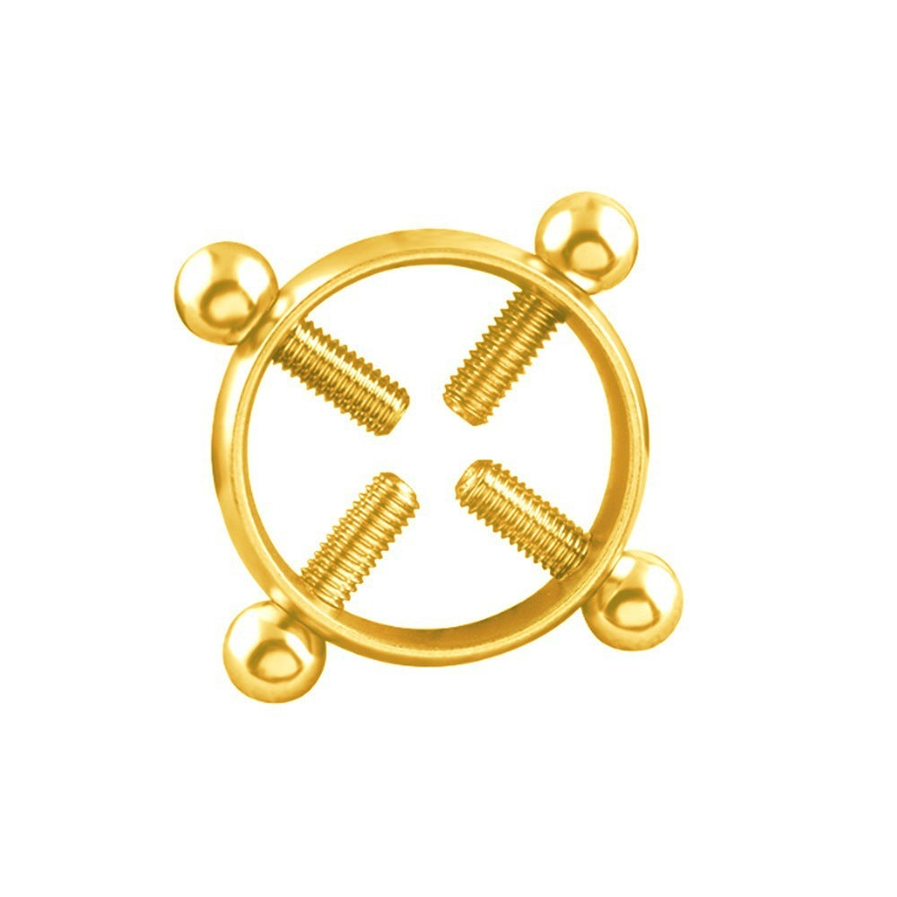 Cross Nipple Ring - Gold - image 2