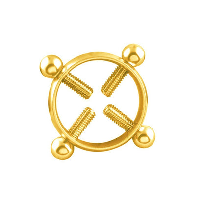 Cross Nipple Ring - Gold - image 2