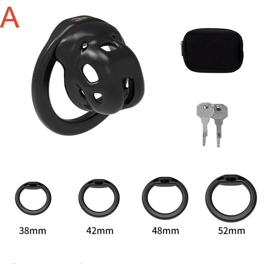 Adjustable ABS Chastity Cage – Lightweight & Discreet Lock for Long-Term Wear - A - Black - image 2