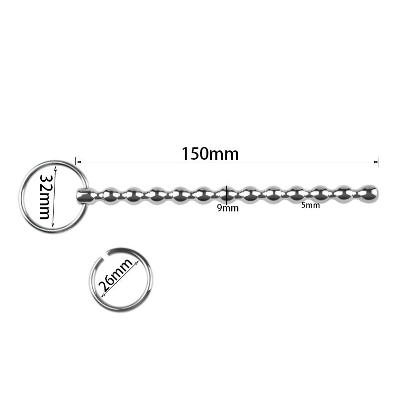 5.9''  Stainless Steel Beaded Urethral Plug With Dual Ring - image 4