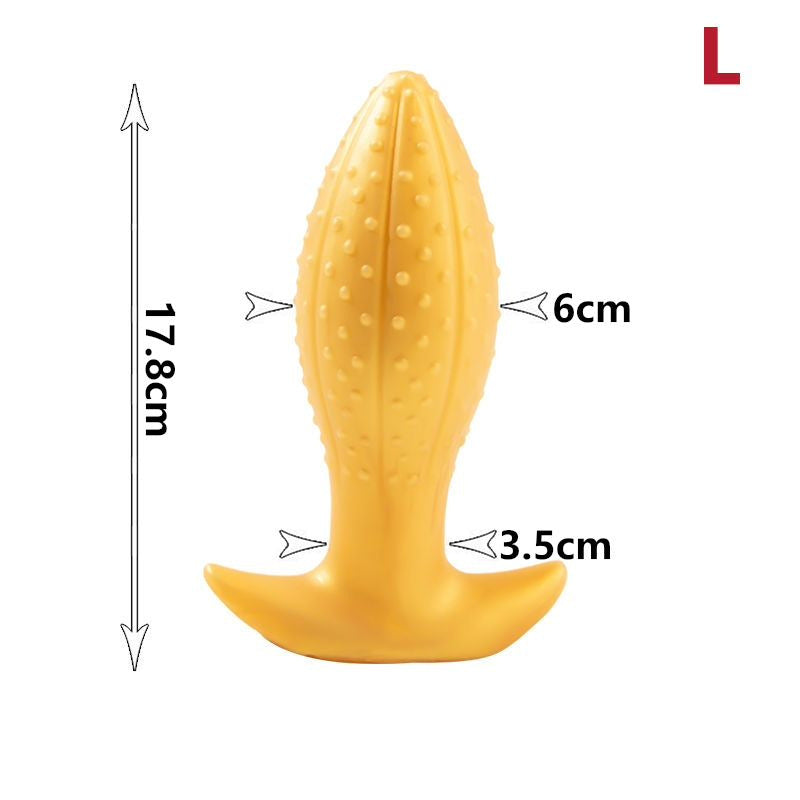 Glowing Oval Beads Anal Plug - Gold - L - image 10