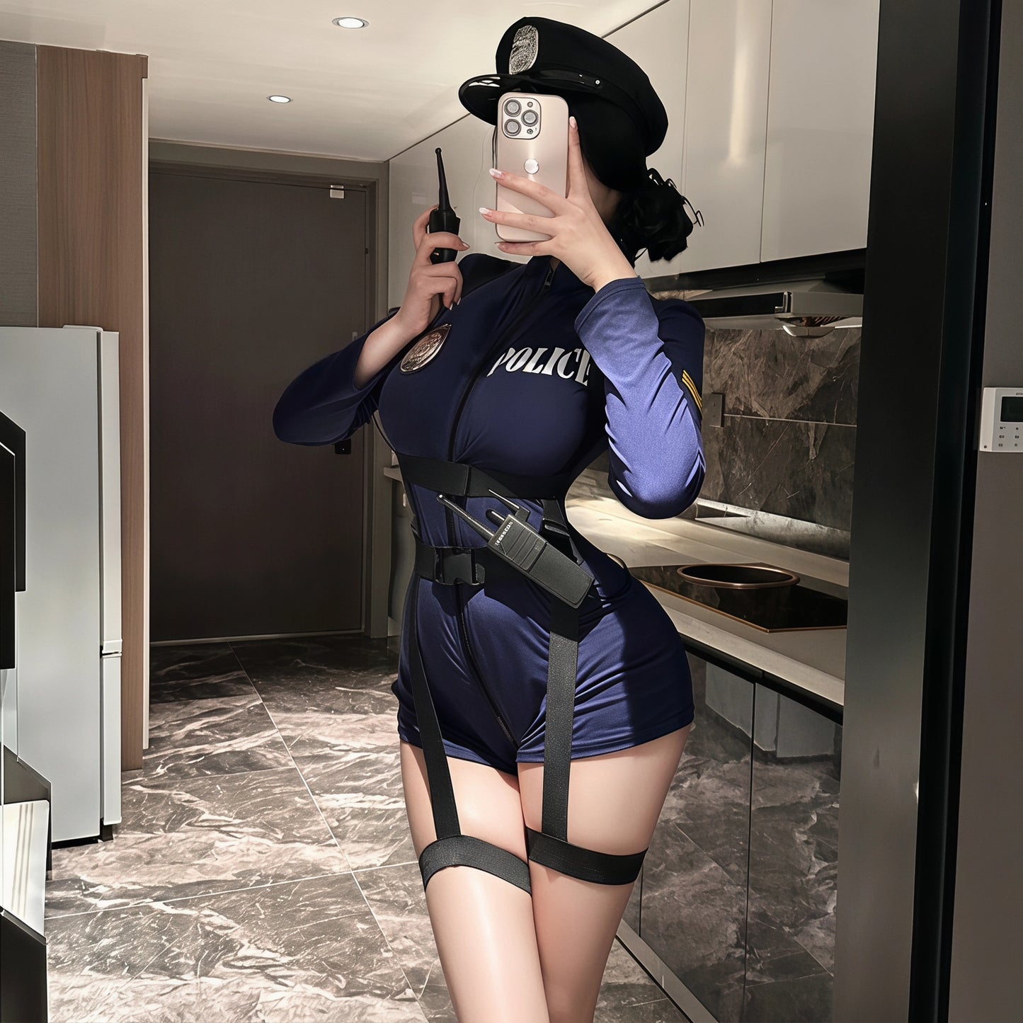 Elegant Officer-style Fitted Police Costume - image 3