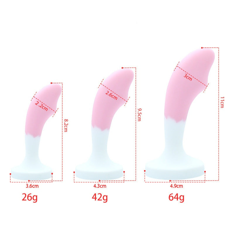 Crystal Base Silicone Anal Plug - Pink - L - image 1