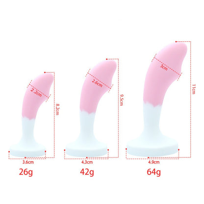 Crystal Base Silicone Anal Plug - Pink - L - image 1