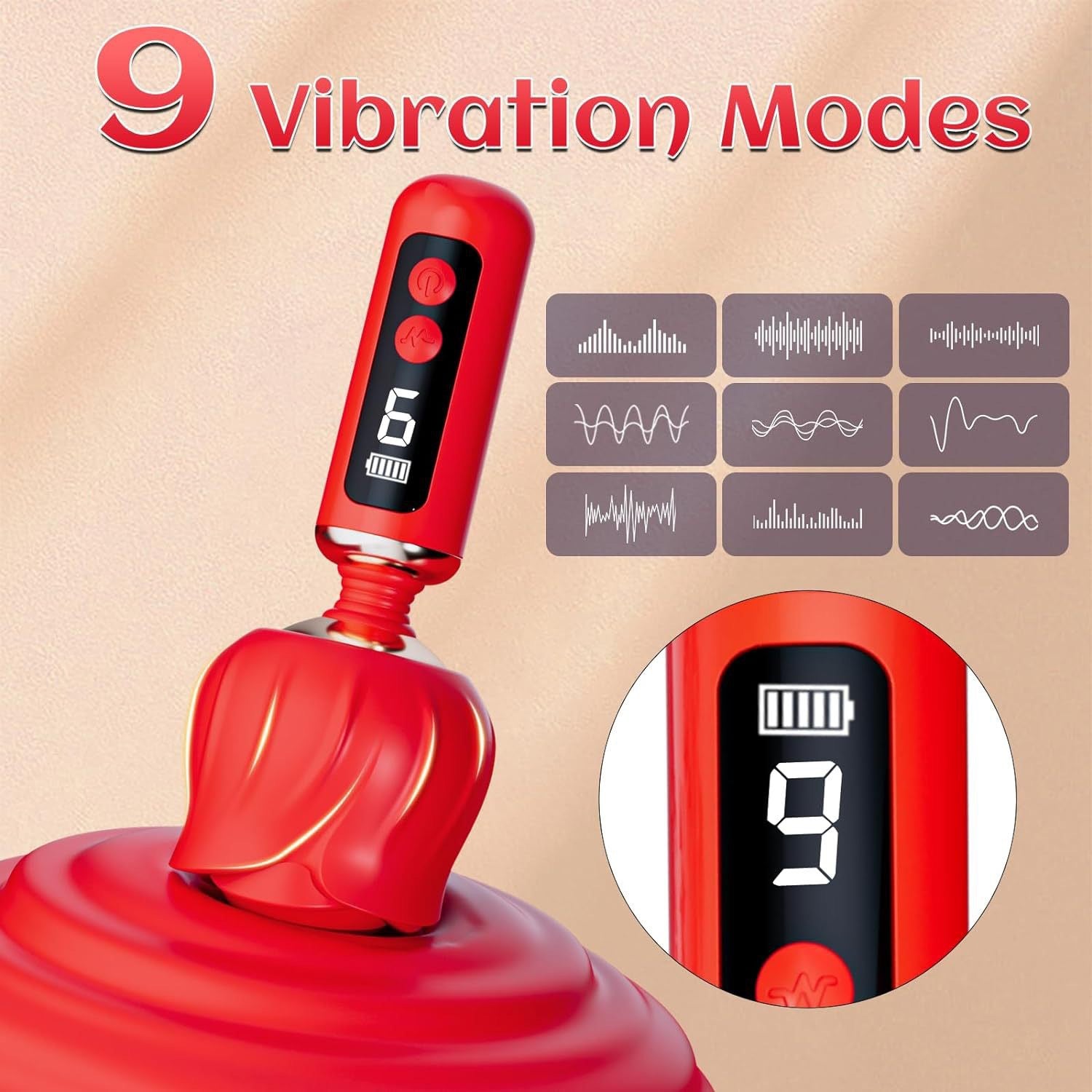 Rose-Shaped Clitoral Vibrator - Medical-Grade Silicone Stimulator with 9 Vibration Modes - image 5
